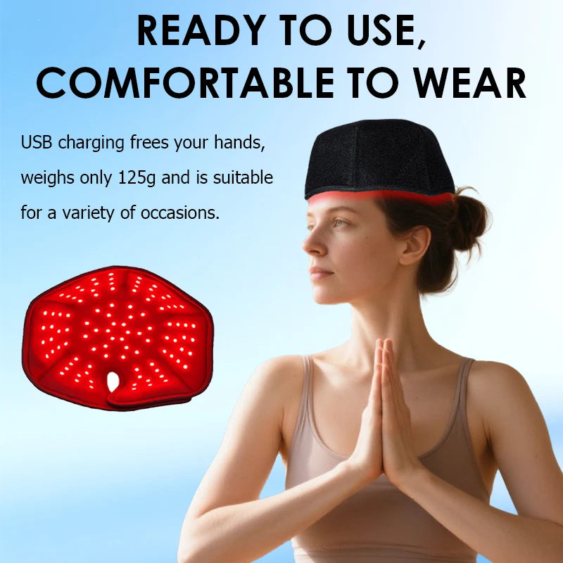 Red Light Hats for Hair Regrowth,Infrared light Cap Thinning Anti,Hair Loss Anxiety Stress Reduce, Migraine Scalp Relax Massager