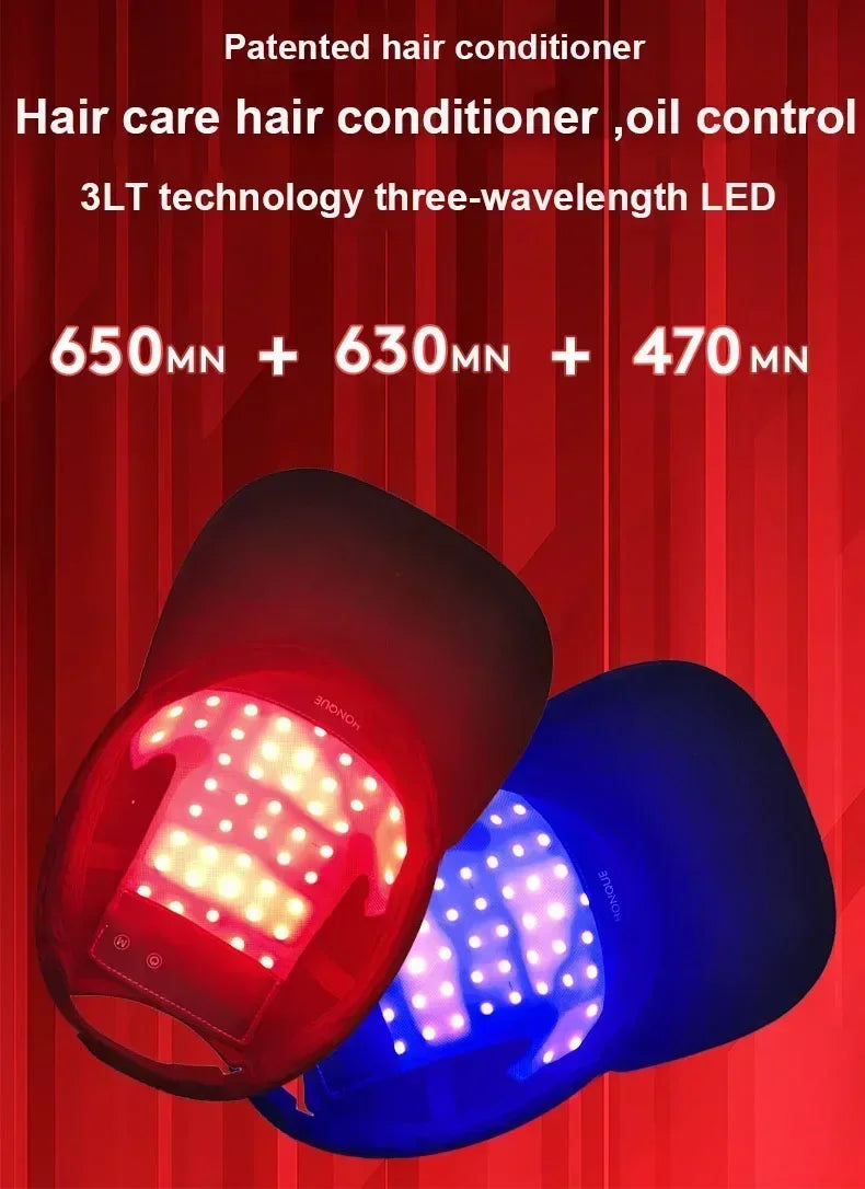 LED Red Light Therapy Cap Hair Growth Helmet Diode LaserHat Light Therapy Cap for Hair Regrowth and Hair Loss Treatment