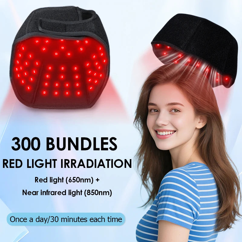 Red Light Hats for Hair Regrowth,Infrared light Cap Thinning Anti,Hair Loss Anxiety Stress Reduce, Migraine Scalp Relax Massager
